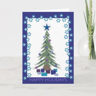 Happy Holidays Christmas Card with Snowflakes
