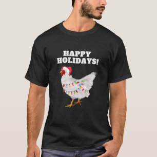 Happy Holidays Christmas Chicken Tangled Lights Sa T-Shirt