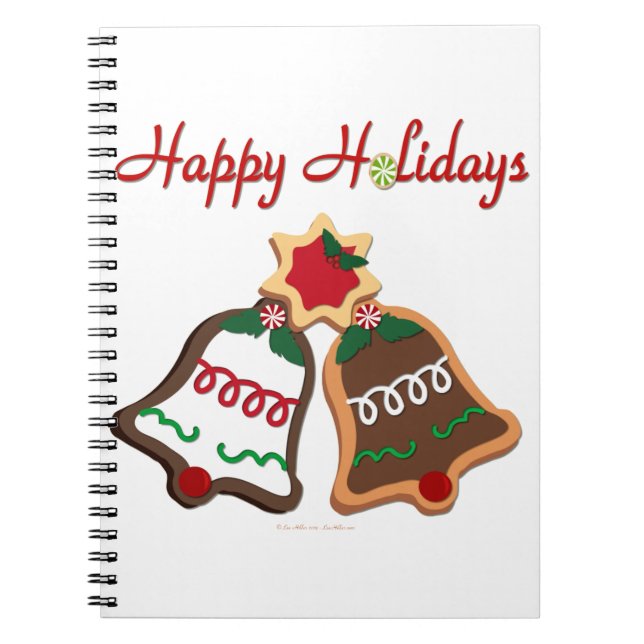 Happy Holidays Christmas Cookie Bells Notebook (Front)