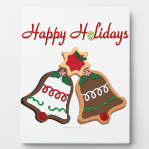 Happy Holidays Christmas Cookie Bells Plaque