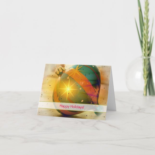 Happy Holidays Christmas Decoration Holiday Card (Front)