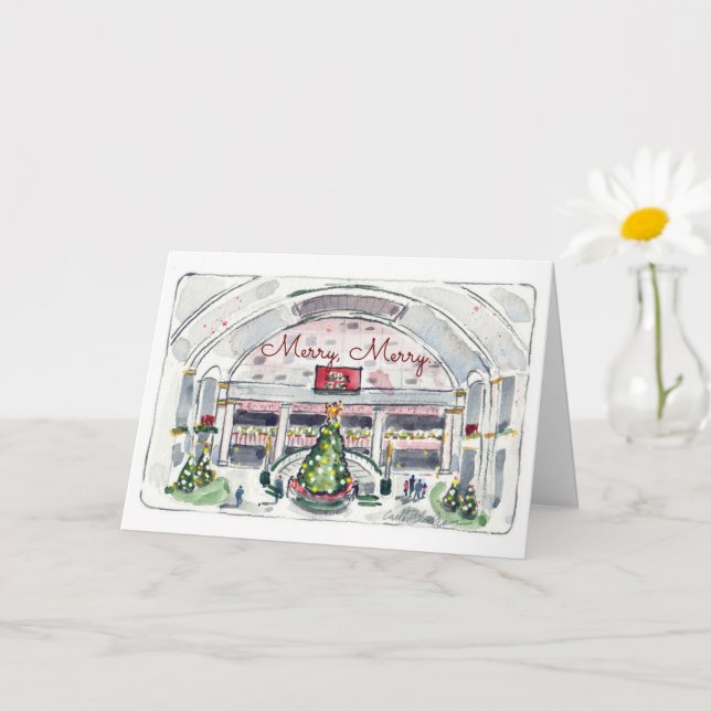 Happy Holidays Christmas Folded Greeting Card (Small Plant)