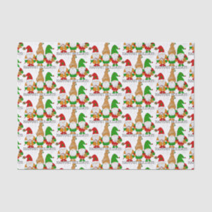 Happy Holidays Christmas Gnomes Festive Cute Tissue Paper