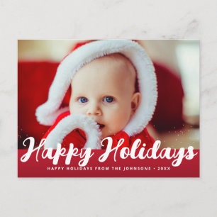 happy holidays christmas greeting photo card