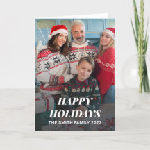 Happy Holidays Christmas Holiday Photo Card