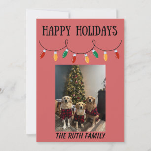 Happy Holidays Christmas Lights Photo Card