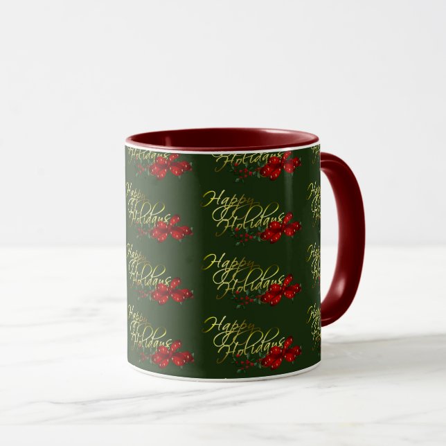 Happy Holidays Christmas Mug (Front Right)