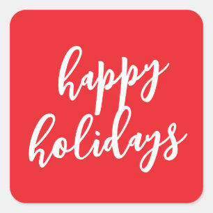 Happy Holidays Christmas New Year Season Message Square Sticker