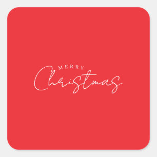 Happy Holidays Christmas New Year Season Red Square Sticker