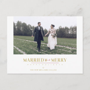 Happy Holidays Christmas Newlyweds Custom Photo Postcard