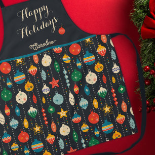 Happy Holidays Christmas Ornament Custom Apron