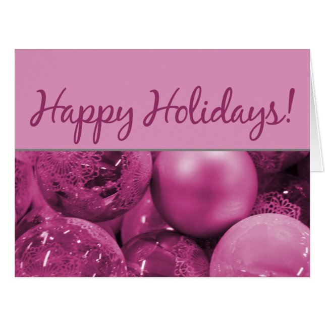 Happy Holidays Christmas Ornaments (Front Horizontal)