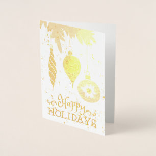 Happy Holidays Christmas Ornaments Decorative Foil Card