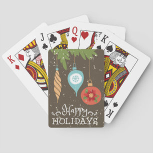 Happy Holidays Christmas Ornaments Decorative Playing Cards