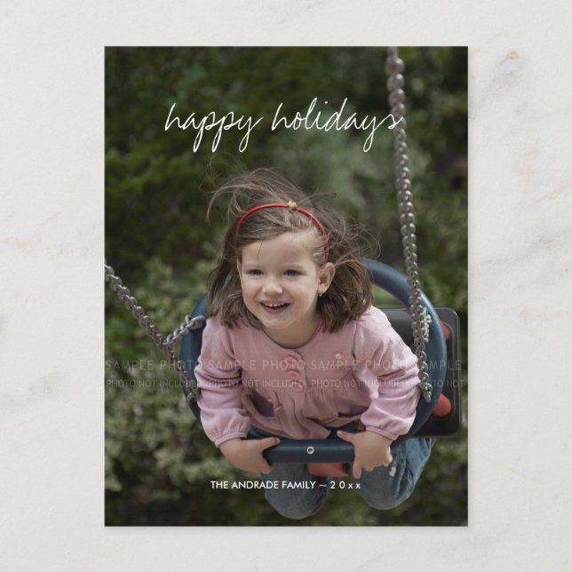Happy Holidays Christmas Photo Holiday Custom kids Postcard (Front)