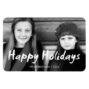 Happy Holidays Christmas Photo Holiday Wishes Fun Magnet