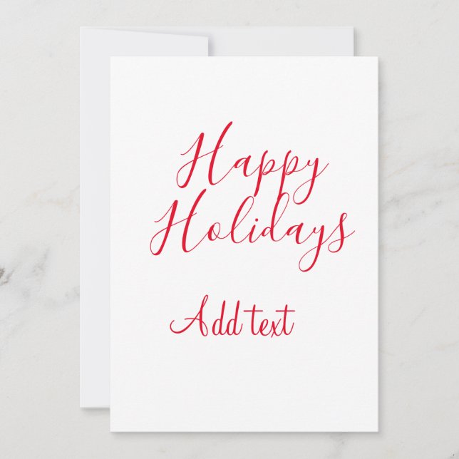 Happy holidays Christmas red calligraphy simple mi Invitation (Front)