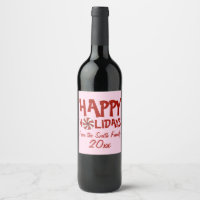 Happy Holidays Christmas Red Peppermint Candy Cane
