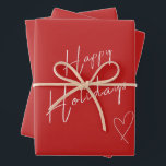 Happy Holidays Christmas Red Wrapping Paper Sheet<br><div class="desc">Happy Holidays - Typography - Red - Christmas Art.</div>