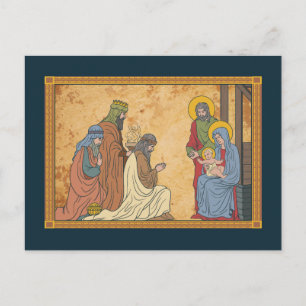 Happy Holidays   Christmas Religious Nativity Holiday Postcard