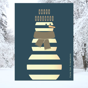 Happy holidays christmas snowman Holiday Postcard