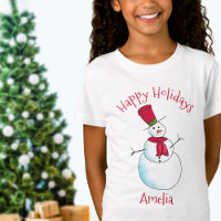 Happy Holidays Christmas Snowman Personalized