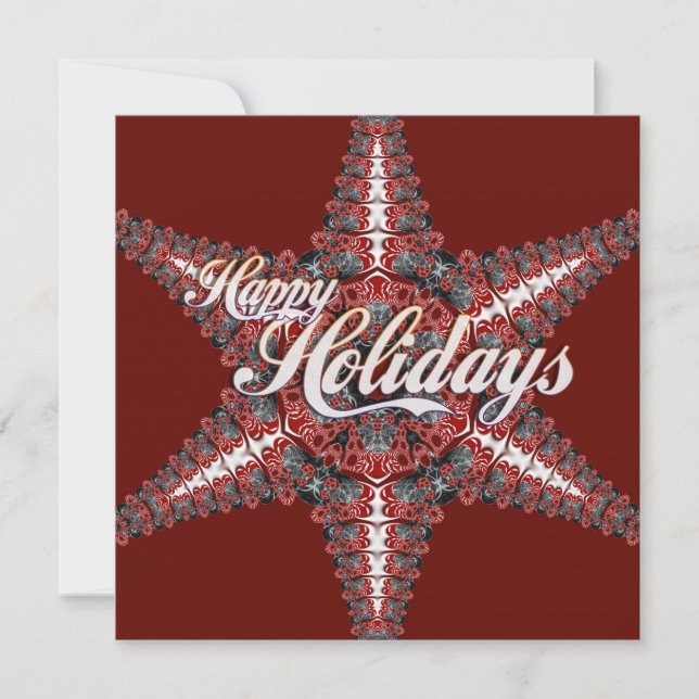 Happy Holidays Christmas Star Festive Red Invitation (Front)