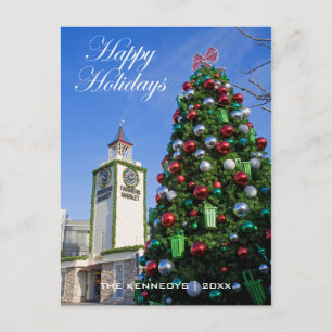 Happy Holidays - Christmas Tree at Farmers Market Holiday Postcard