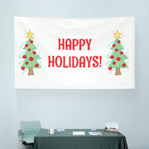 Happy Holidays Christmas Tree Banner