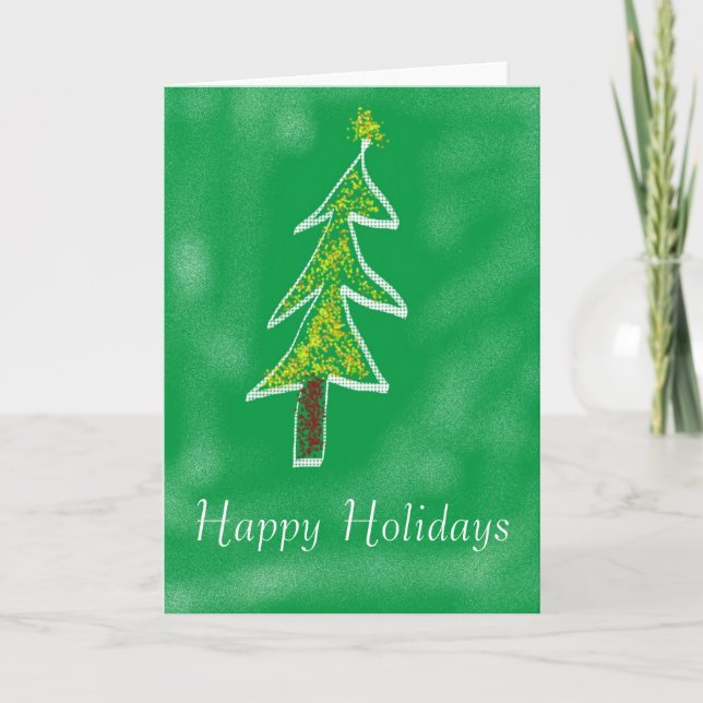 Happy Holidays Christmas Tree Card (Front)