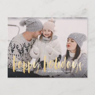 Happy Holidays Christmas Tree Family Photo Holiday Postcard