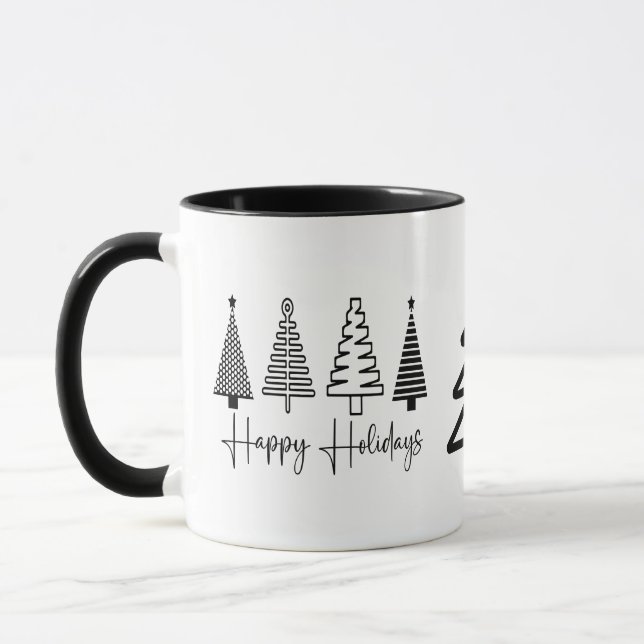 Happy Holidays Christmas Tree Mug (Left)
