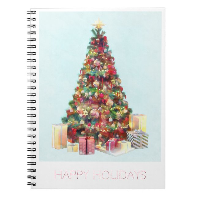 Happy Holidays. Christmas Tree Notebook (Front)