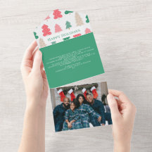 Happy Holidays Christmas Tree Pattern Card