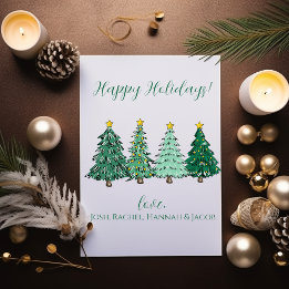 Happy Holidays Christmas Trees Holiday Card
