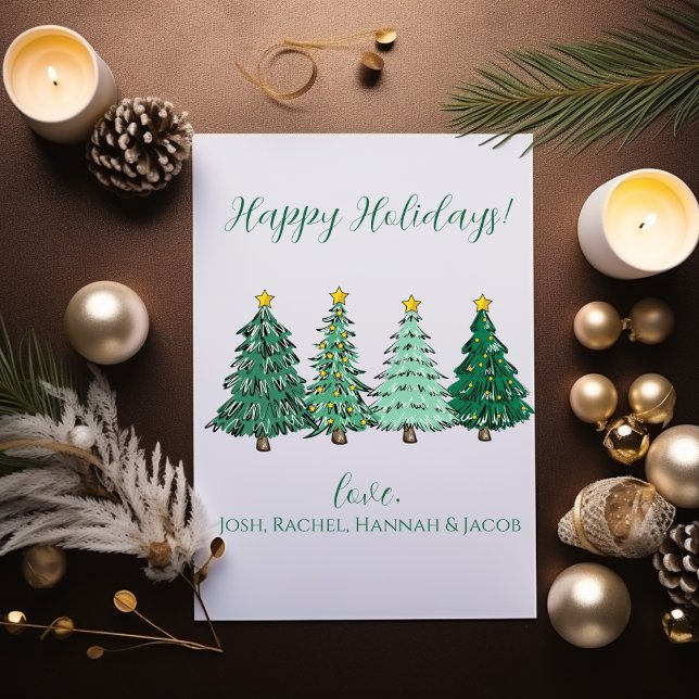Happy Holidays Christmas Trees Holiday Card (Creator Uploaded)