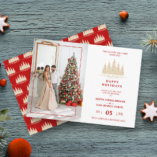 Happy Holidays Christmas Trees Photo Wedding 