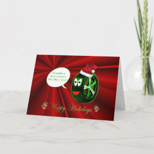 Happy Holidays Christmas tyre santa hat Holiday Card