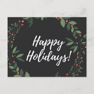 Happy Holidays Christmas Wreath Holiday Postcard