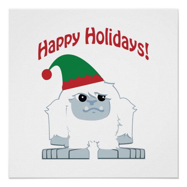 Happy Holidays! Christmas Yeti Poster (Front)