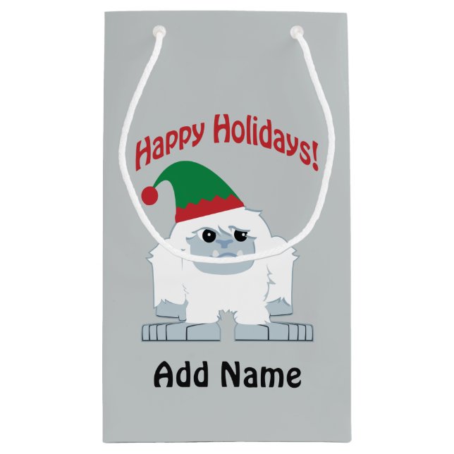 Happy Holidays! Christmas Yeti Small Gift Bag (Back)