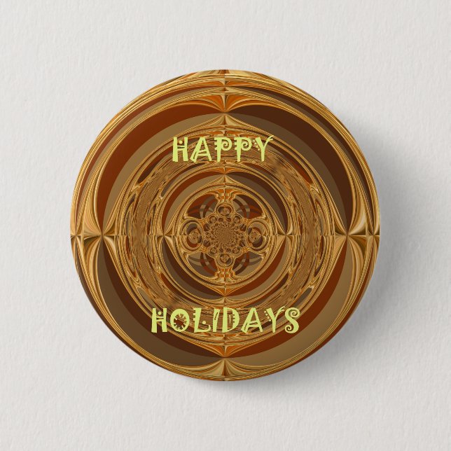 Happy Holidays Circle Art Print/Design 6 Cm Round Badge (Front)