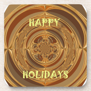 Happy Holidays Circle Art Print/Design Coaster