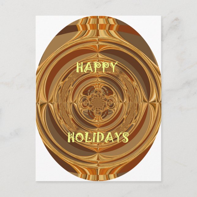 Happy Holidays Circle Art Print/Design Holiday Postcard (Front)