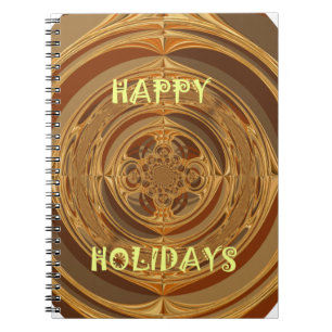 Happy Holidays Circle Art Print/Design Spiral Notebook
