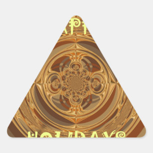 Happy Holidays Circle Art Print/Design Triangle Sticker