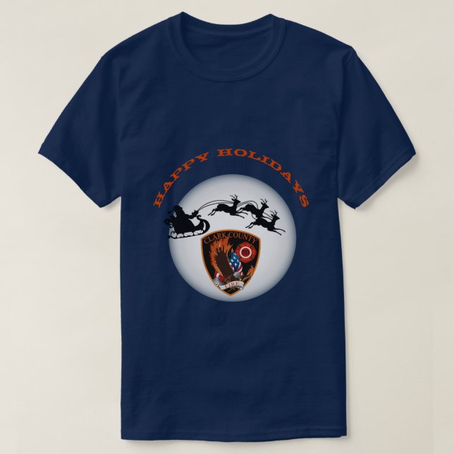 Happy Holidays Clark County Nevada Fire T-Shirt (Design Front)