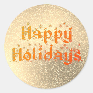 happy holidays classic round sticker