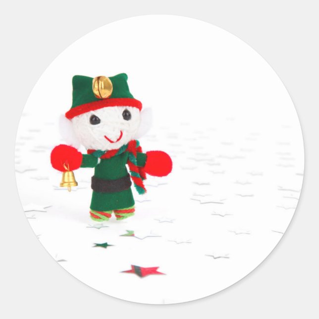 HAPPY HOLIDAYS CLASSIC ROUND STICKER (Front)