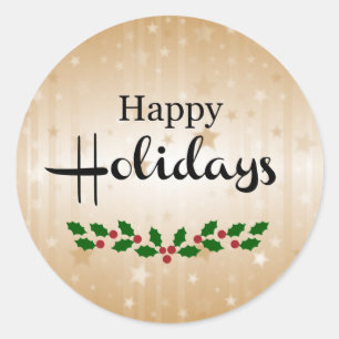 Happy Holidays Classic Round Sticker